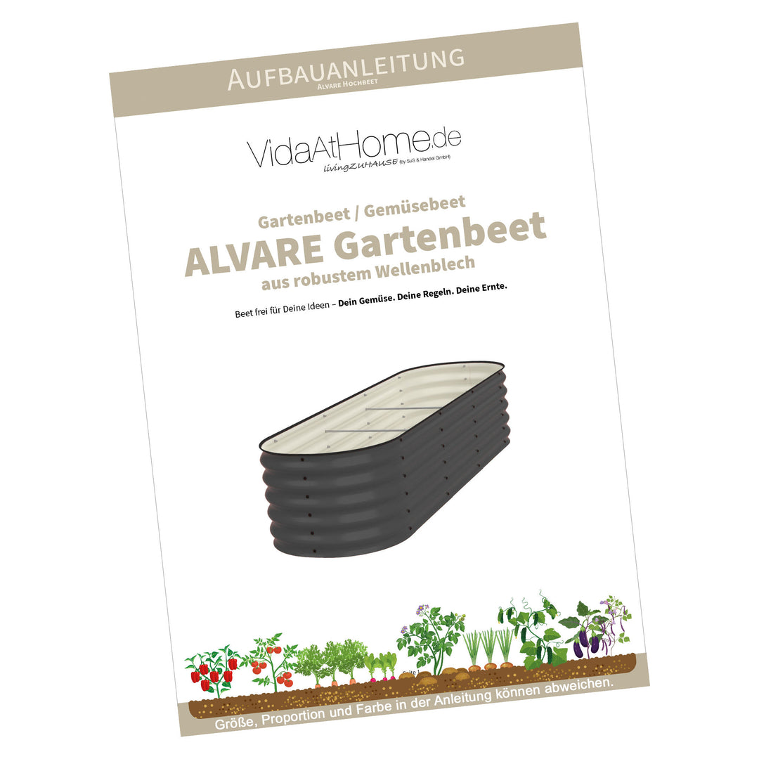 ALVARE Gartenbeet / Hochbeet 108 x 155 x 43 cm inkl. Zubehör