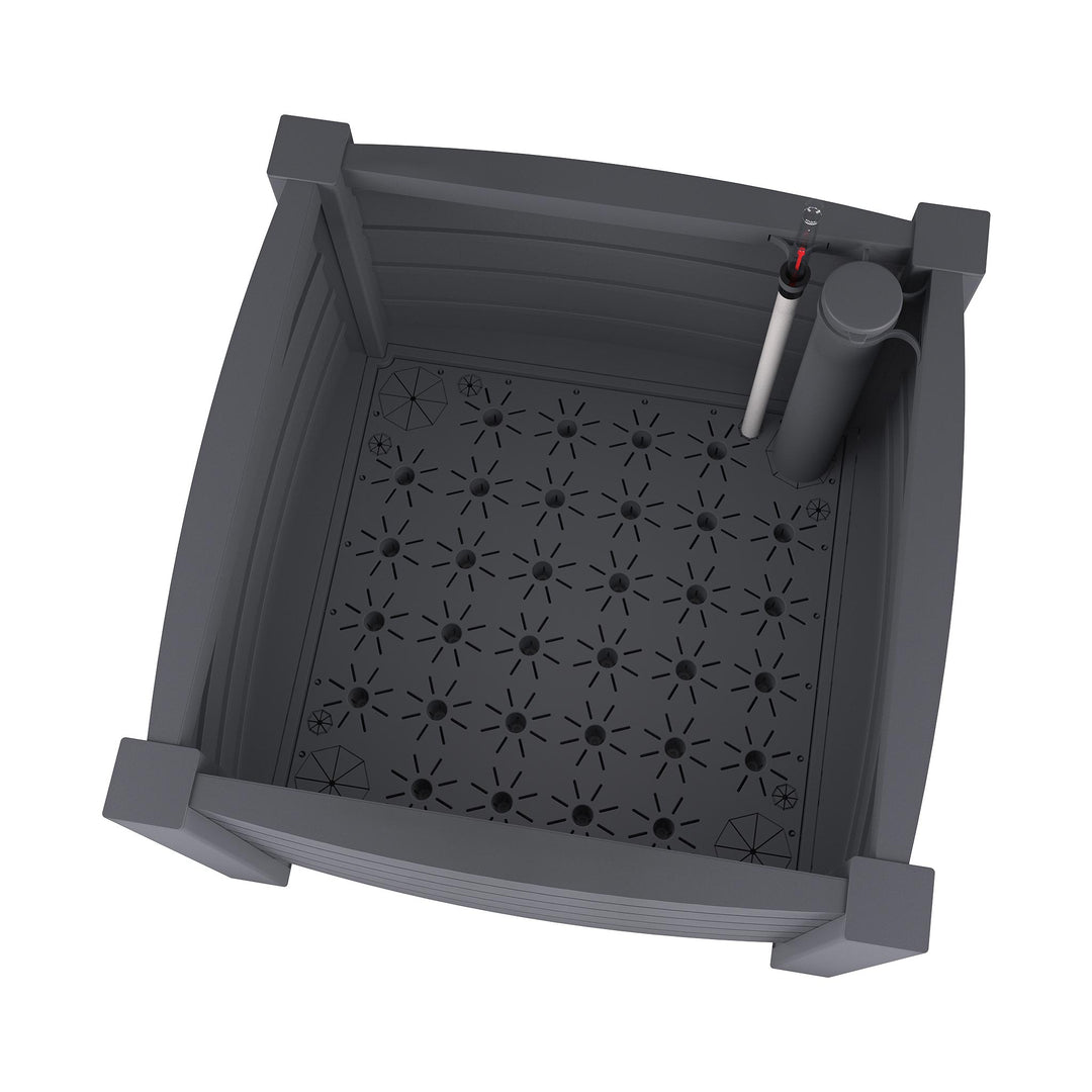 AQUARI Pflanzkasten 50 x 50 x 35 cm mit Bewässerungssystem – vormontiert, Dunkelgrau