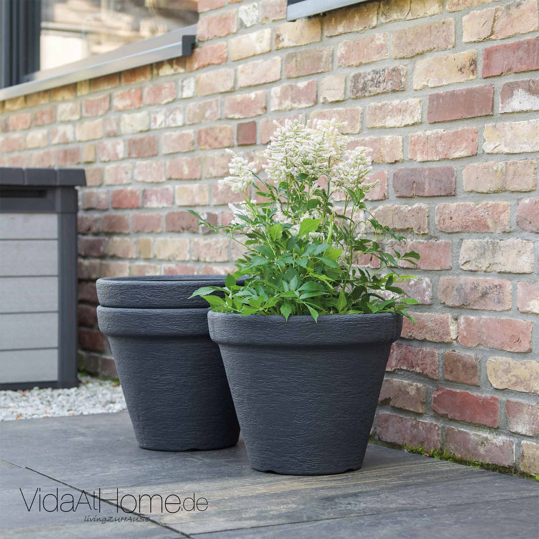 Pflanzgefäß KLASSIK ø 40cm mit Untersetzer - 3er Set