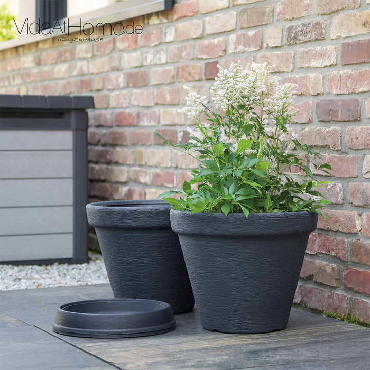 Pflanzgefäß KLASSIK ø 40cm mit Untersetzer - 2er Set