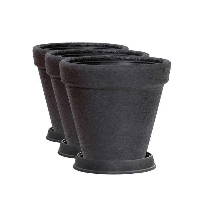 Pflanzgefäß KLASSIK ø 40cm mit Untersetzer - 3er Set