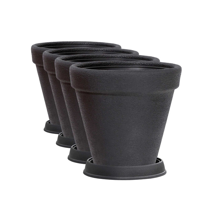 Pflanzgefäß KLASSIK ø 40cm mit Untersetzer - 4er Set