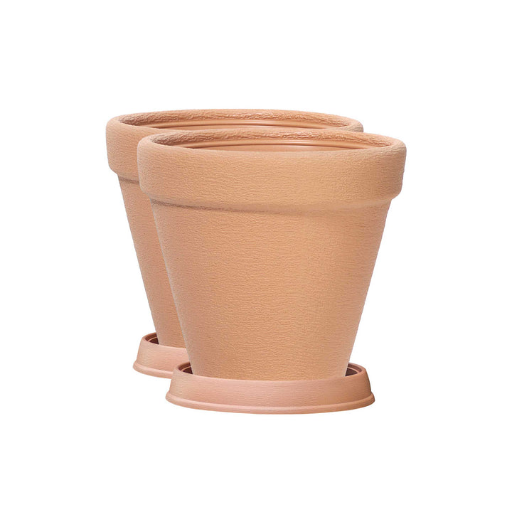 Pflanzgefäß KLASSIK ø 40cm mit Untersetzer - 2er Set