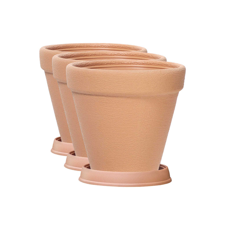 Pflanzgefäß KLASSIK ø 40cm mit Untersetzer - 3er Set
