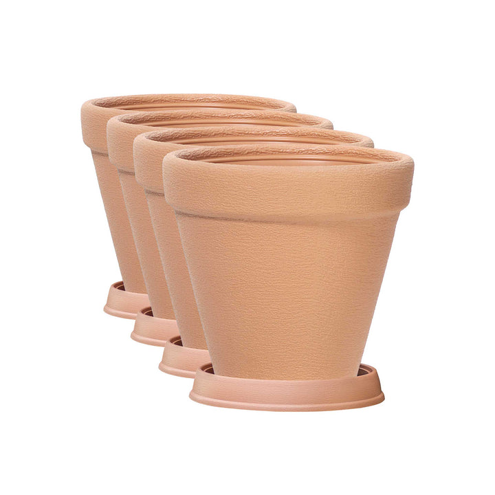 Pflanzgefäß KLASSIK ø 40cm mit Untersetzer - 4er Set