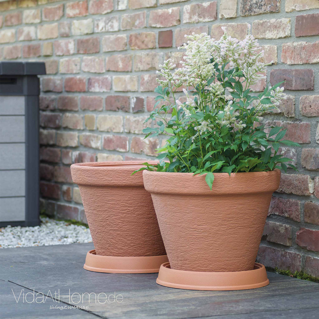 Pflanzgefäß KLASSIK ø 40cm mit Untersetzer - 2er Set