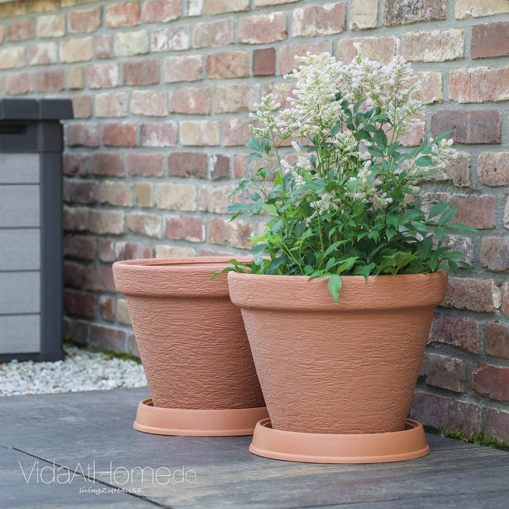 Pflanzgefäß KLASSIK ø 40cm mit Untersetzer - 2er Set