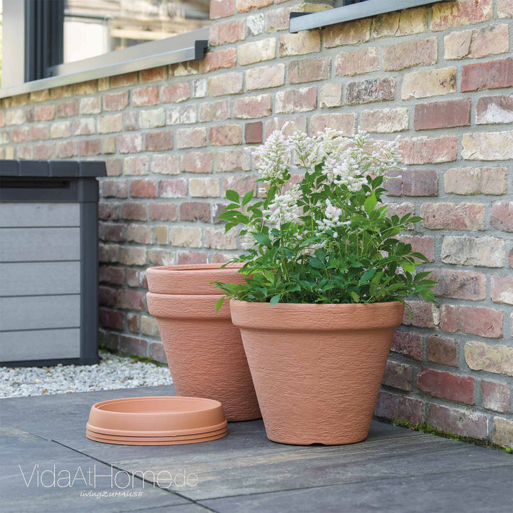 Pflanzgefäß KLASSIK ø 40cm mit Untersetzer - 3er Set