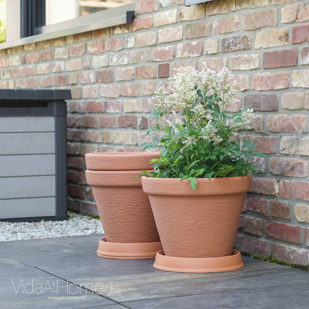 Pflanzgefäß KLASSIK ø 40cm mit Untersetzer - 3er Set