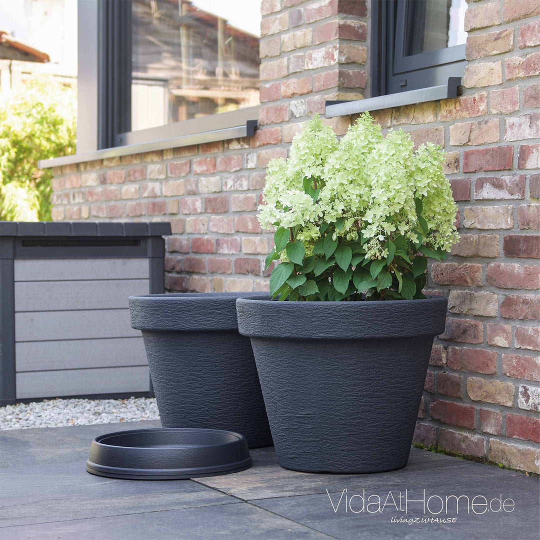Pflanzgefäß KLASSIK ø 60cm mit Untersetzer - 2er Set