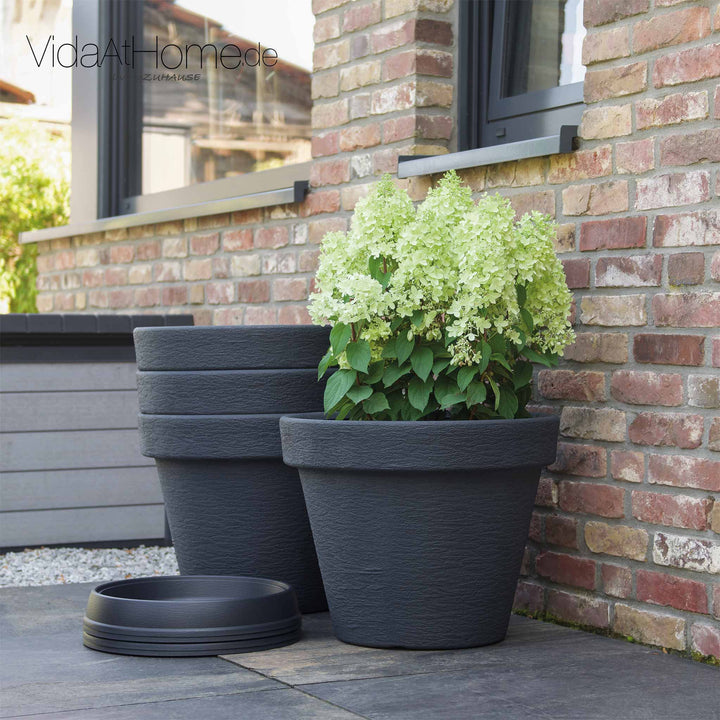 Pflanzgefäß KLASSIK ø 60cm mit Untersetzer - 4er Set