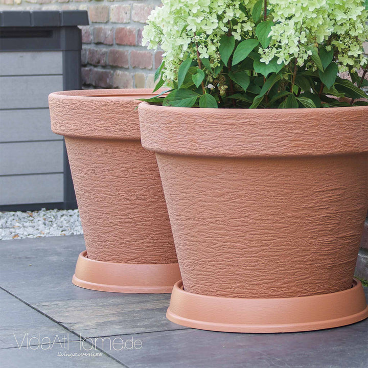 Pflanzgefäß KLASSIK ø 60cm mit Untersetzer - 2er Set