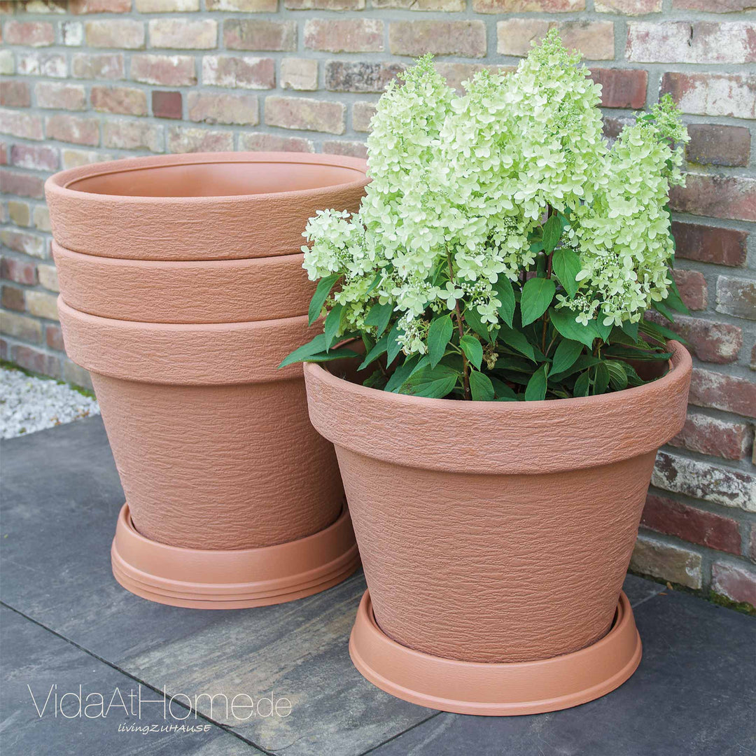 Pflanzgefäß KLASSIK ø 60cm mit Untersetzer - 4er Set