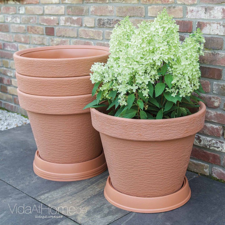 Pflanzgefäß KLASSIK ø 60cm mit Untersetzer - 4er Set