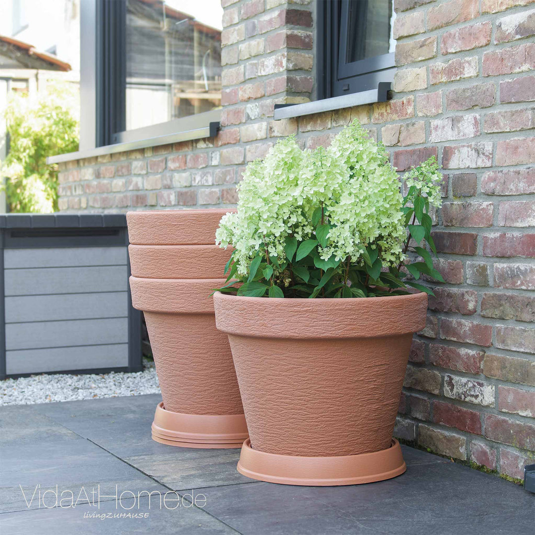 Pflanzgefäß KLASSIK ø 60cm mit Untersetzer - 4er Set