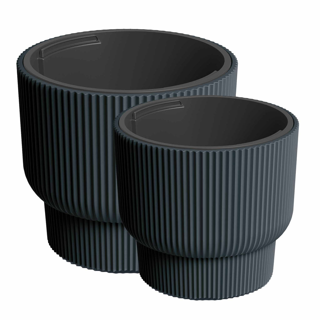 ULEY Pflanzgefäße 2er-Set ø 30 cm & 40 cm – Modern & robust – VidaAtHome.de