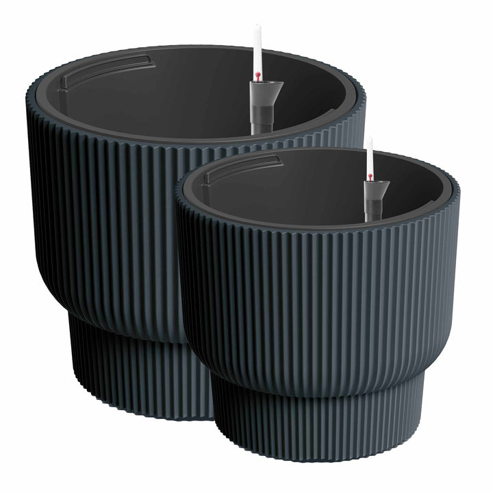 Design-Pflanzgefäße-Set ULEY (2er Set) mit Bewässerungseinsatz