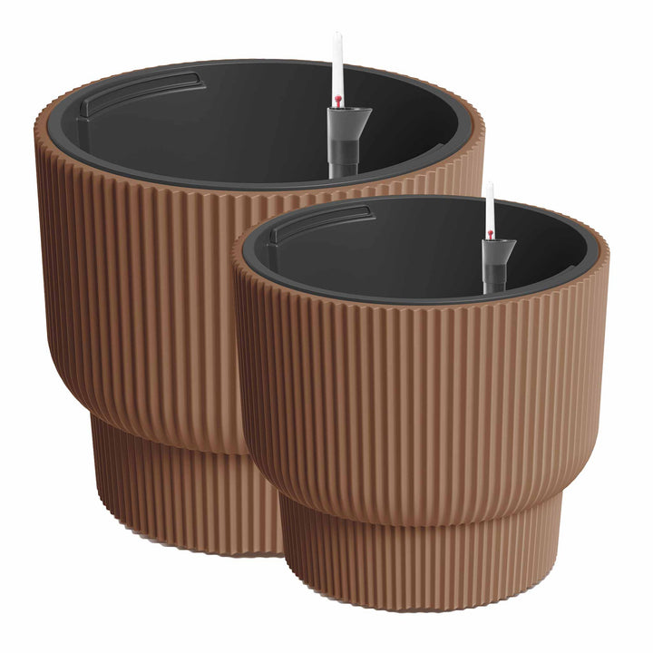 Design-Pflanzgefäße-Set ULEY (2er Set) mit Bewässerungseinsatz