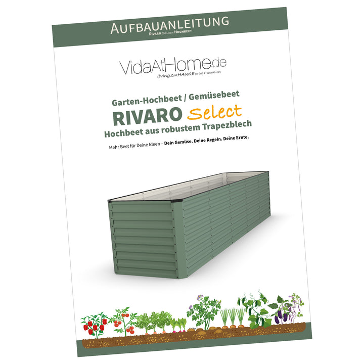 RIVARO SELECT Hochbeet 100 x 425 x 90 cm inkl. Zubehör